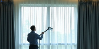 Commercial curtain steam cleaning service ashmore hotels offices
